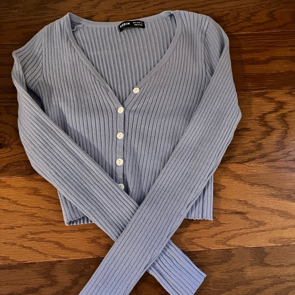 Baby Blue Button Up - Picture 3 of 6